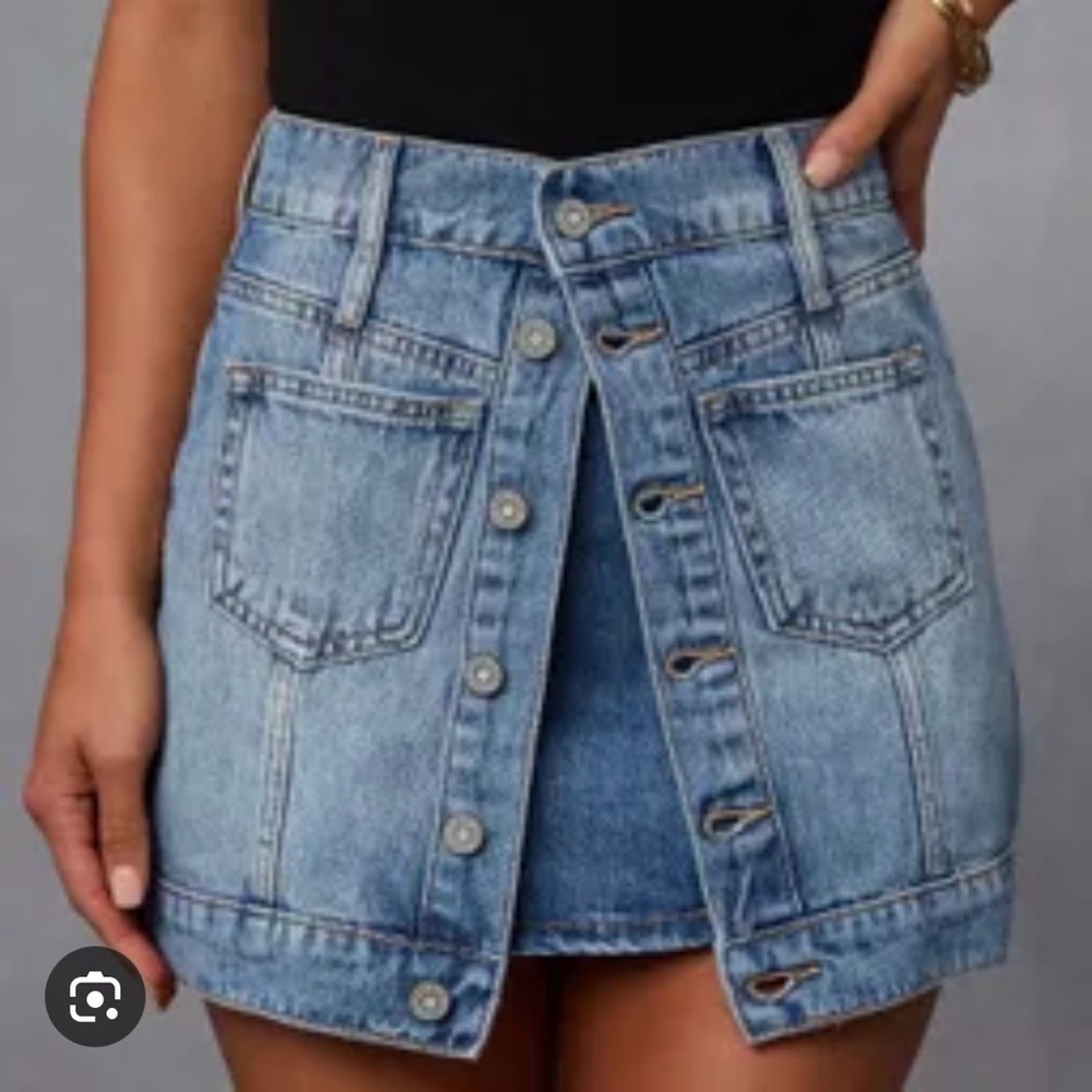 Vici Light Blue Denim Mini Skirt